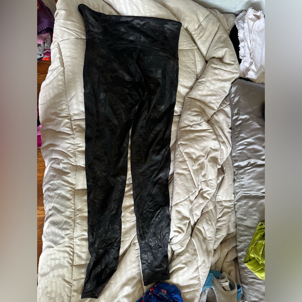 Spanx faux leather camo print leggings